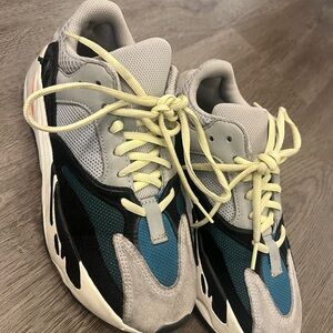 Yeezy Gray and Blue Chunky Sneakers